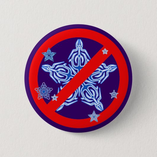 おもしろいな冬のデザイン雪片のTシャツ無し 缶バッジ (正面)