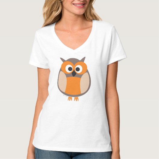 おもしろいな凝視のフクロウのTシャツ Tシャツ (正面)