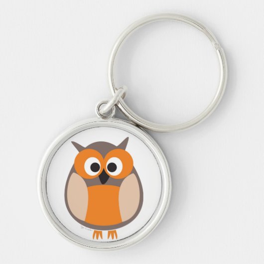 おもしろいな凝視の漫画のフクロウのkeychain キーホルダー (正面)
