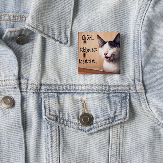 おもしろいな動物のミーム猫のミームのユーモアのあるな写真 缶バッジ (インサイチュ)