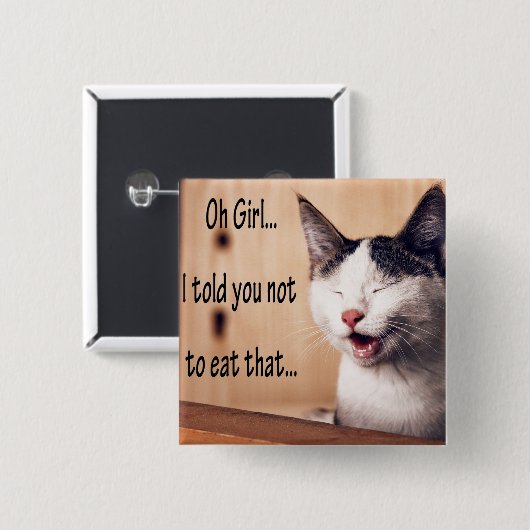 おもしろいな動物のミーム猫のミームのユーモアのあるな写真 缶バッジ (正面&裏面)