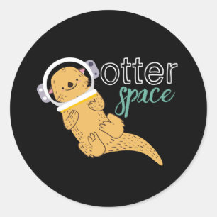 おもしろいな動物の漫画のユーモアのカワウソの宇宙 ラウンドシール