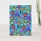 おもしろいな動物の漫画の誕生日の子供 カード (正面)