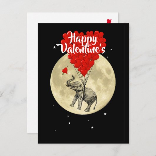 おもしろいな動物はバレンタインデーをからかいます 案内ポストカード (正面/裏面)