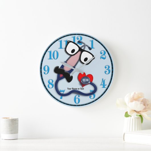 おもしろいな医学の時計の可変性の背景色 ラージ壁時計 (ホーム)