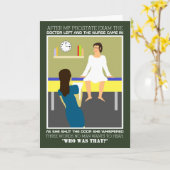 おもしろいな医者および患者の冗談、喜劇 カード (黄色い花)