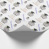 おもしろいな卒業のヒツジの羊皮のギフト用包装紙 ラッピングペーパー (角)