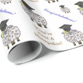 おもしろいな卒業のヒツジの羊皮のギフト用包装紙 ラッピングペーパー (ロールコーナー)