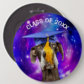 おもしろいな卒業犬の身に着けている帽子 缶バッジ (正面&裏面)