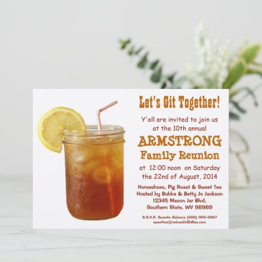 おもしろいな南家族会の菓子の茶 招待状 (スタンド正面)