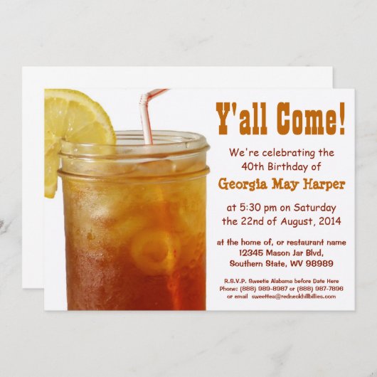 おもしろいな南甘い茶誕生会 招待状 (正面/裏面)