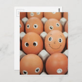 おもしろいな卵の顔-朝食用食品のプリント ポストカード (正面/裏面)