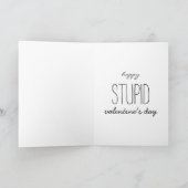 おもしろいな反バレンタインデーのピンクのタイポグラフィ シーズンカード (内部)