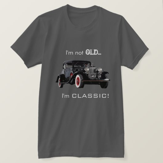 おもしろいな古くないしかしクラシックなヴィンテージ車のモダン Tシャツ (デザイン正面)
