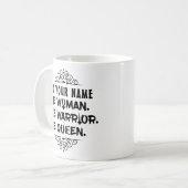 おもしろいな名前をカスタムする女性戦士女王 コーヒーマグカップ (正面左)