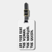 おもしろいな名前をカスタムする女性戦士女王 ラゲッジタグ (正面縦)
