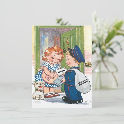 おもしろいな名前入り私の新婦付添人またはメイド・オブ・オーナー（花嫁付き添い人）です 招待状 (スタンド正面)