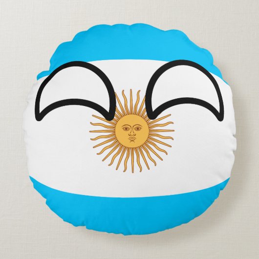 おもしろいな向くオタク系のなアルゼンチンCountryball ラウンドクッション (正面)