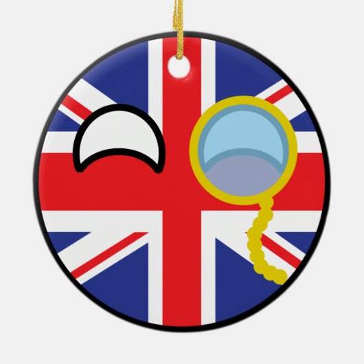 おもしろいな向くオタク系のなイギリスCountryball セラミックオーナメント (裏面)