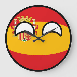 おもしろいな向くオタク系のなスペインCountryball ラージ壁時計