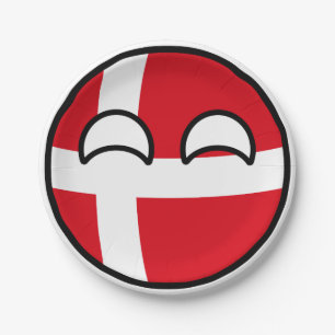 おもしろいな向くオタク系のなデンマークCountryball ペーパープレート
