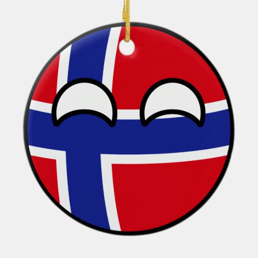 おもしろいな向くオタク系のなノルウェーCountryball セラミックオーナメント (裏面)