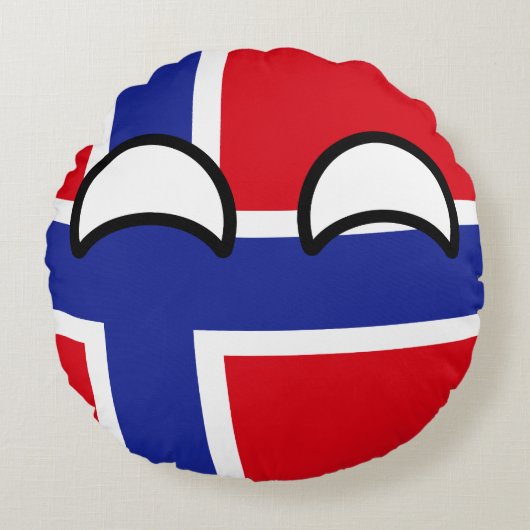 おもしろいな向くオタク系のなノルウェーCountryball ラウンドクッション (正面)