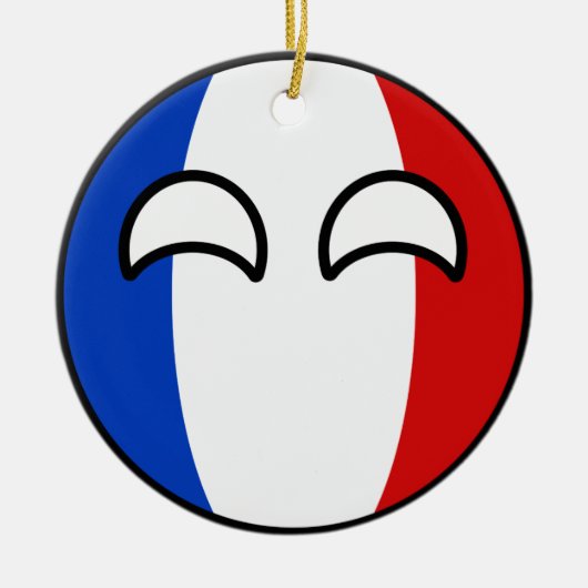 おもしろいな向くオタク系のなフランスCountryball セラミックオーナメント (正面)
