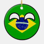 おもしろいな向くオタク系のなブラジルCountryball セラミックオーナメント (裏面)