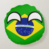 おもしろいな向くオタク系のなブラジルCountryball ラウンドクッション (裏面)