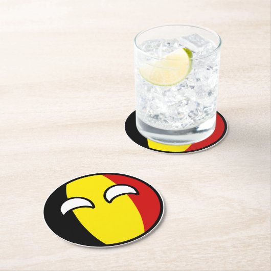 おもしろいな向くオタク系のなベルギーCountryball ラウンドペーパーコースター (インサイチュ)