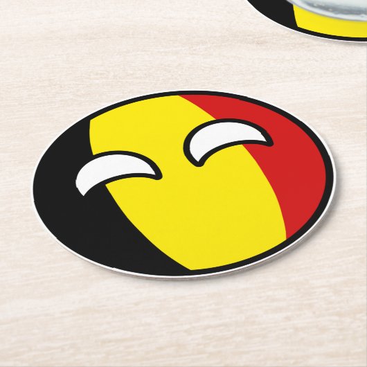 おもしろいな向くオタク系のなベルギーCountryball ラウンドペーパーコースター (アングル)