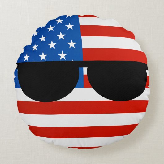 おもしろいな向くオタク系の米国Countryball ラウンドクッション (正面)