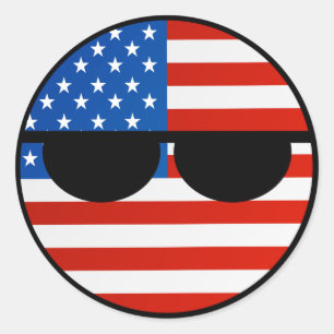 おもしろいな向くオタク系の米国Countryball ラウンドシール