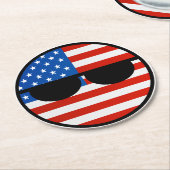 おもしろいな向くオタク系の米国Countryball ラウンドペーパーコースター (アングル)