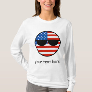 おもしろいな向くオタク系の米国Countryball Tシャツ