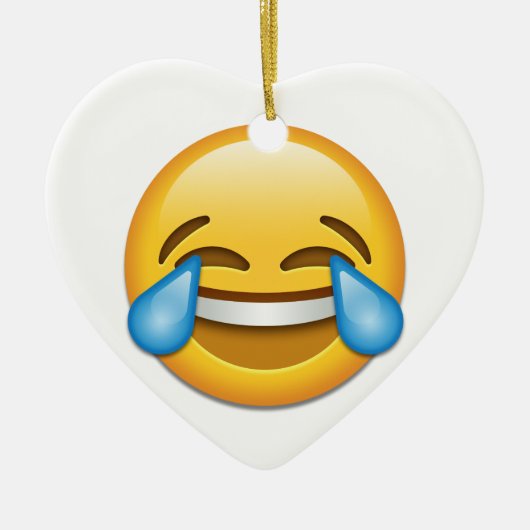 おもしろいな喜びのemojiの破損 セラミックオーナメント (正面)