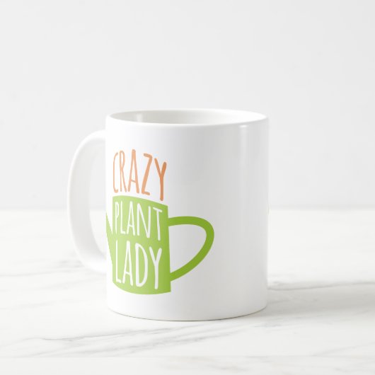おもしろいな園芸発言熱狂するな植物の女性 コーヒーマグカップ (正面左)