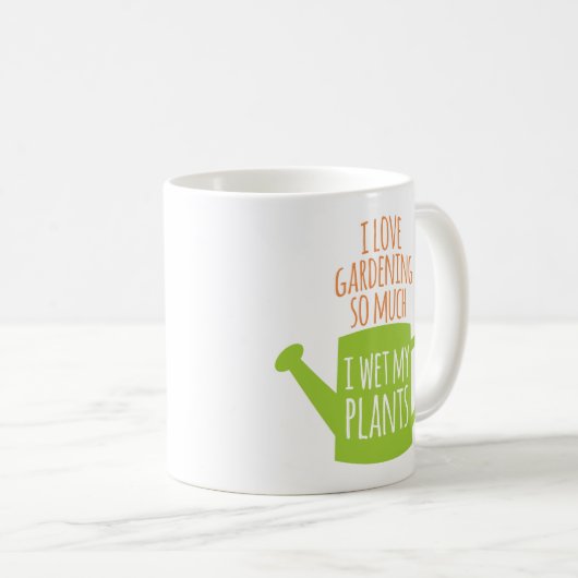 おもしろいな園芸発言Iは私の植物をぬらしました コーヒーマグカップ (正面右)