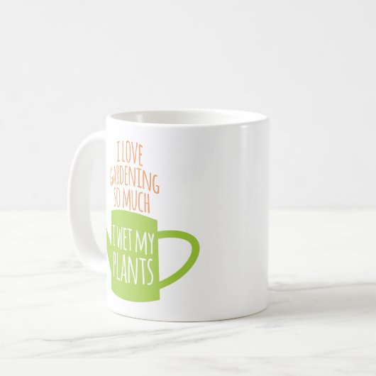 おもしろいな園芸発言Iは私の植物をぬらしました コーヒーマグカップ (正面左)