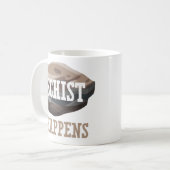 おもしろいな地質学のしゃれ-片岩は起こります コーヒーマグカップ (正面左)