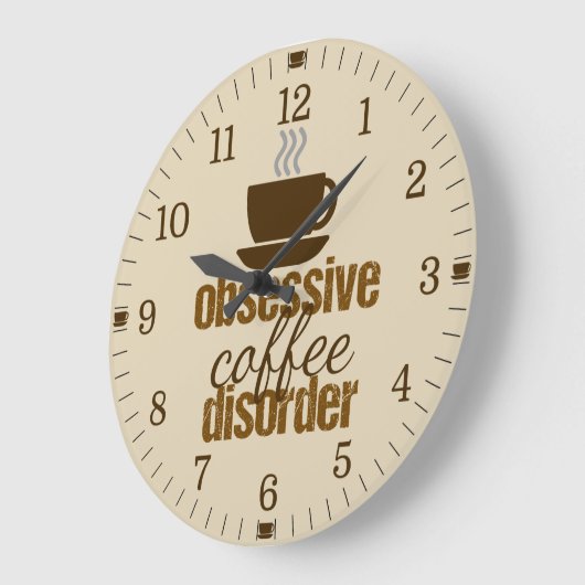 おもしろいな執拗なコーヒー無秩序 ラージ壁時計 (傾斜)