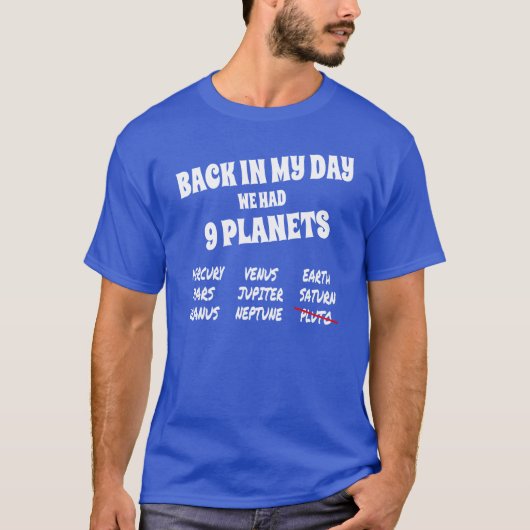 おもしろいな太陽系、9つの惑星 Tシャツ (正面)