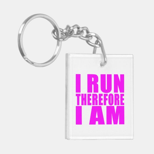 おもしろいな女の子のランナーの引用文: I従って走られて私はあります キーホルダー (正面左)