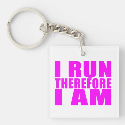 おもしろいな女の子のランナーの引用文: I従って走られて私はあります キーホルダー (正面)