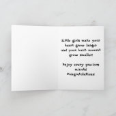 おもしろいな女の赤ちゃんカードお祝い カード (内部)