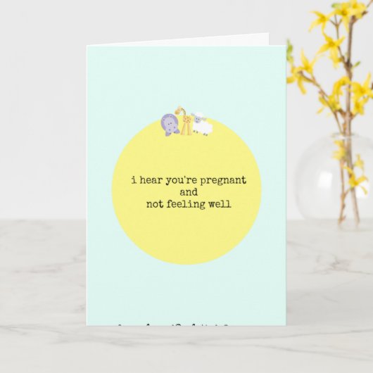 おもしろいな妊娠の挨拶状 カード (黄色い花)