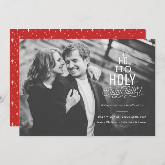 おもしろいな妊娠の発表の休日カード カード (正面/裏面)