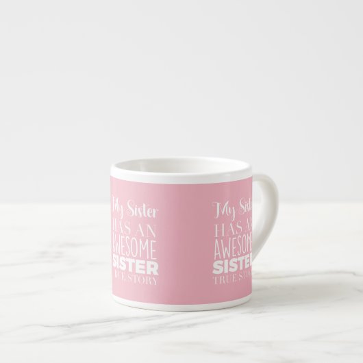 おもしろいな姉妹が付いている美しいピンクのマグは物語を調整します エスプレッソカップ (正面右)