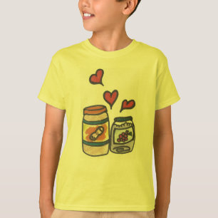おもしろいな子供のピーナッツバターおよびゼリーのTシャツ Tシャツ